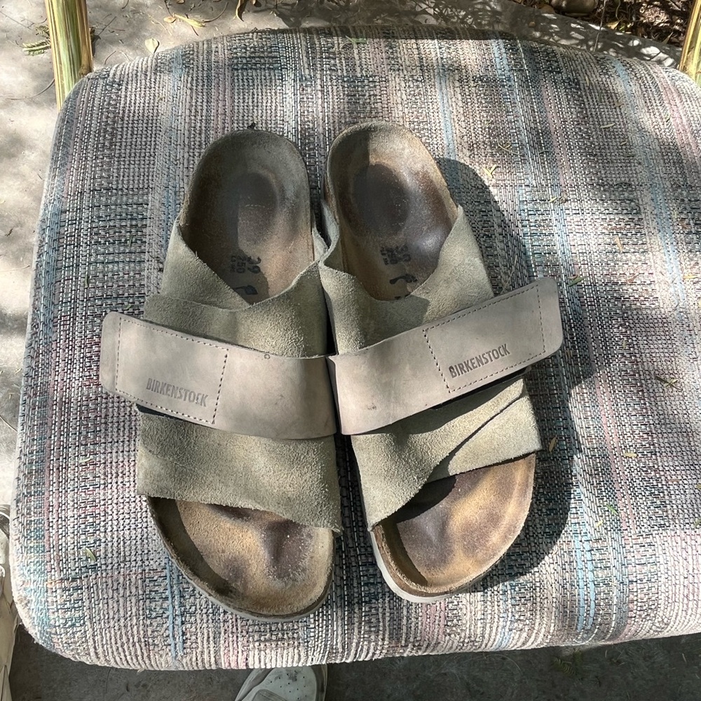 Birkenstock Olive Suede Slides